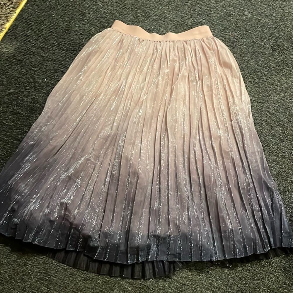 Hayden Pleated Skirt Pink & Purple Ombre Pleated Midi Length Skirt Size Small